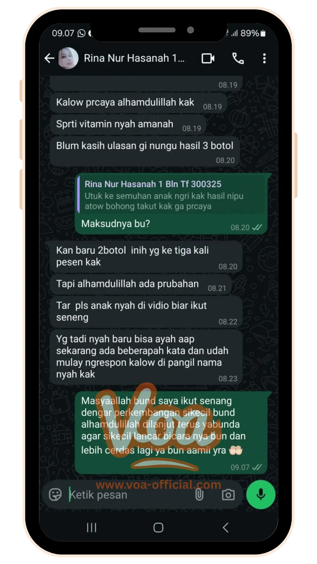 Testimonials VOA Vitamin Otak Anak Speech Delay Autis Terlambat Bicara