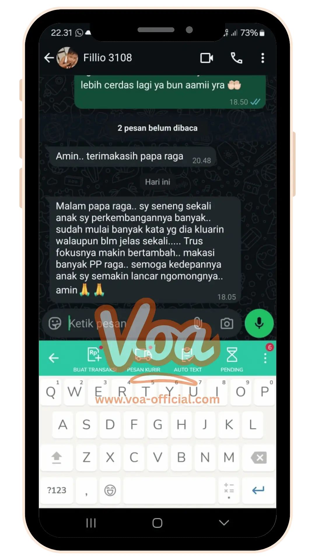 Testimonials VOA Vitamin Otak Anak Speech Delay Autis Terlambat Bicara