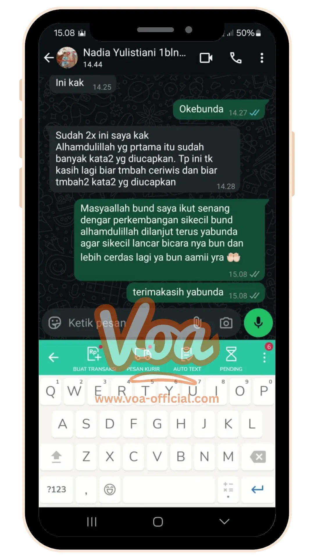 Testimonials VOA Vitamin Otak Anak Speech Delay Autis Terlambat Bicara