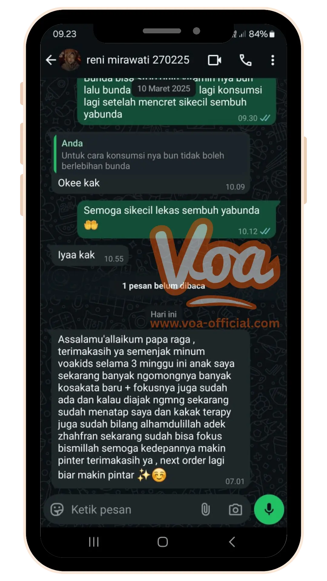 Testimonials VOA Vitamin Otak Anak Speech Delay Autis Terlambat Bicara