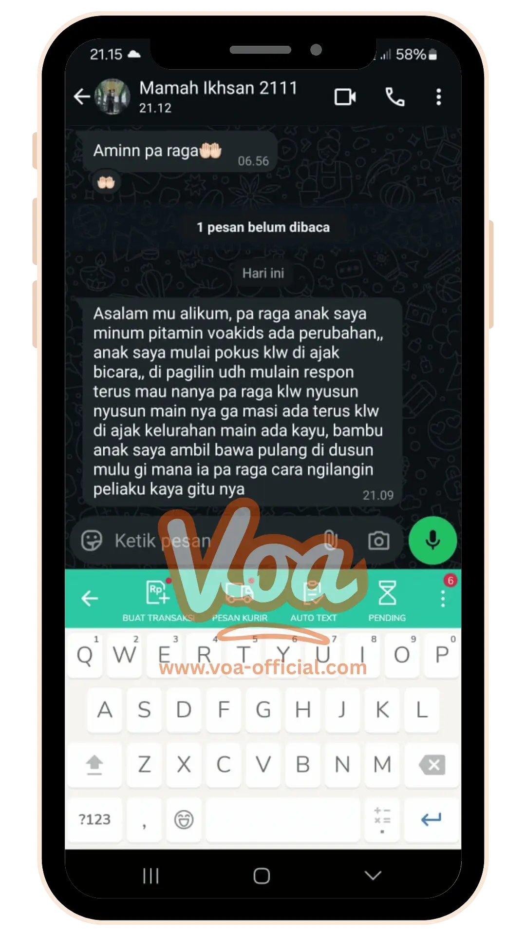Testimonials VOA Vitamin Otak Anak Speech Delay Autis Terlambat Bicara