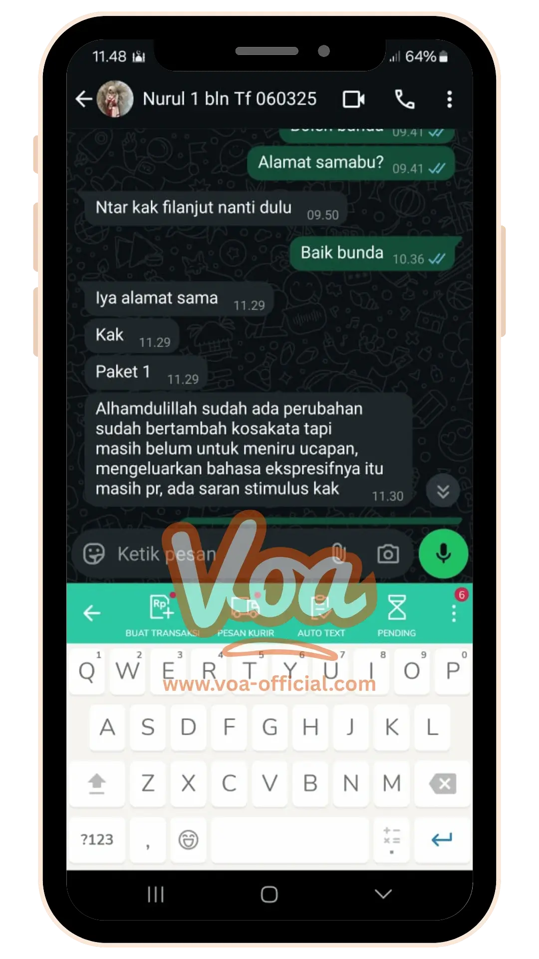 Testimonials VOA Vitamin Otak Anak Speech Delay Autis Terlambat Bicara